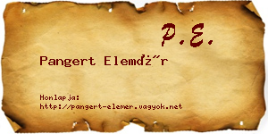 Pangert Elemér névjegykártya