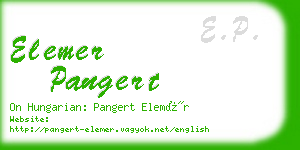 elemer pangert business card